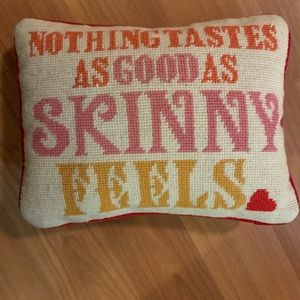 Jonathan Adler Needlepoint Throw Pillow-Nothing Tastes as Good as Skinny Feels.